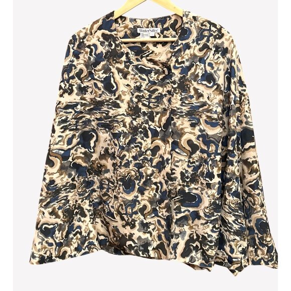 Vintage WinterSilks Fall Abstract Pattern Shawl L/XL Artsy Elevated Autumn Style - Picture 1 of 7